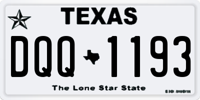TX license plate DQQ1193