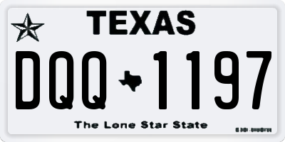 TX license plate DQQ1197