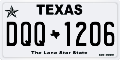 TX license plate DQQ1206
