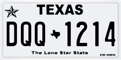 TX license plate DQQ1214