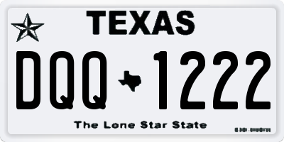 TX license plate DQQ1222