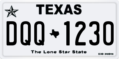 TX license plate DQQ1230