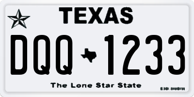 TX license plate DQQ1233