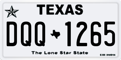 TX license plate DQQ1265