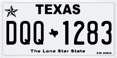 TX license plate DQQ1283