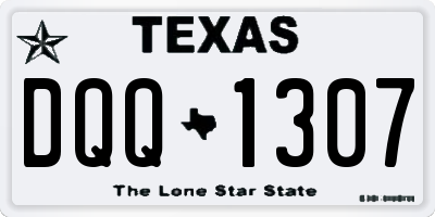 TX license plate DQQ1307