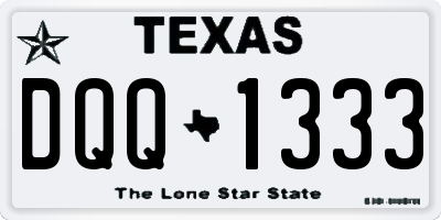 TX license plate DQQ1333