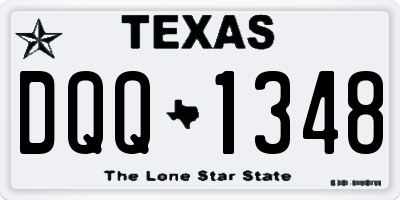 TX license plate DQQ1348