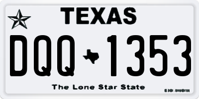 TX license plate DQQ1353