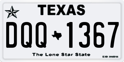 TX license plate DQQ1367
