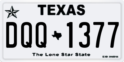 TX license plate DQQ1377