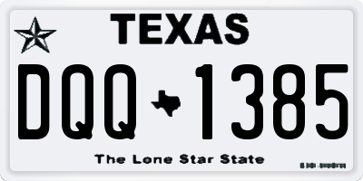 TX license plate DQQ1385