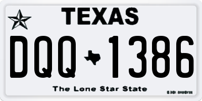 TX license plate DQQ1386