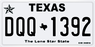 TX license plate DQQ1392