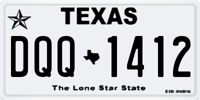 TX license plate DQQ1412