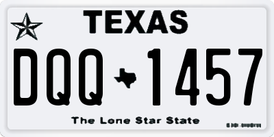 TX license plate DQQ1457