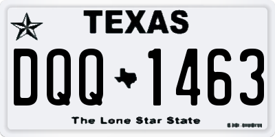 TX license plate DQQ1463