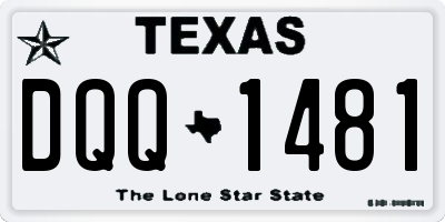 TX license plate DQQ1481