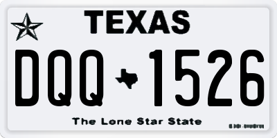 TX license plate DQQ1526