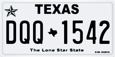 TX license plate DQQ1542