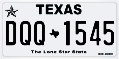 TX license plate DQQ1545