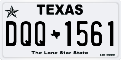 TX license plate DQQ1561