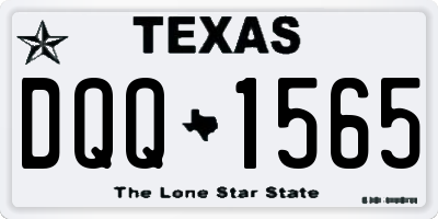 TX license plate DQQ1565