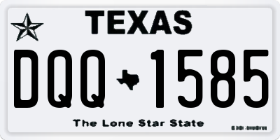 TX license plate DQQ1585