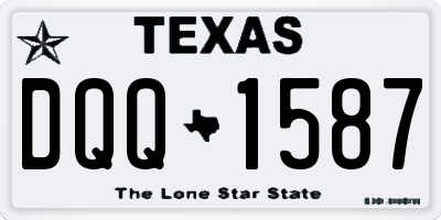 TX license plate DQQ1587