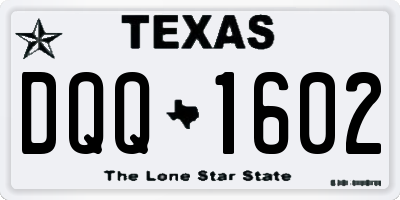TX license plate DQQ1602