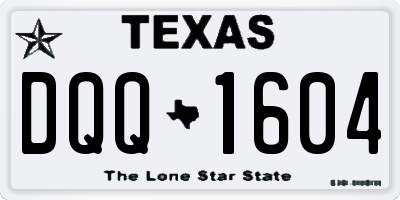 TX license plate DQQ1604