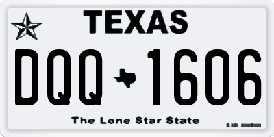 TX license plate DQQ1606