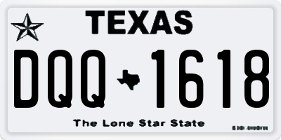 TX license plate DQQ1618