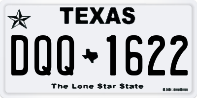 TX license plate DQQ1622