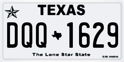TX license plate DQQ1629