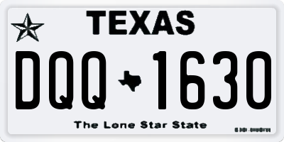 TX license plate DQQ1630