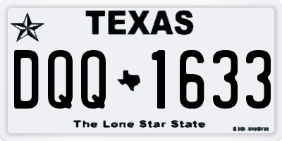 TX license plate DQQ1633
