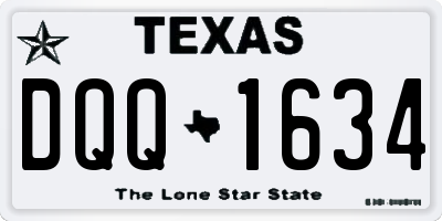 TX license plate DQQ1634