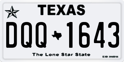 TX license plate DQQ1643