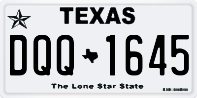 TX license plate DQQ1645