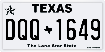 TX license plate DQQ1649
