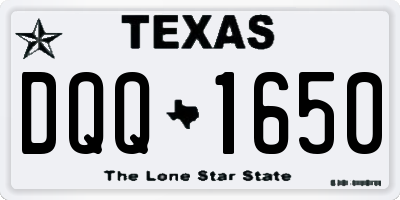 TX license plate DQQ1650
