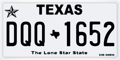 TX license plate DQQ1652