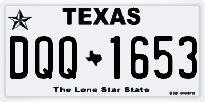 TX license plate DQQ1653
