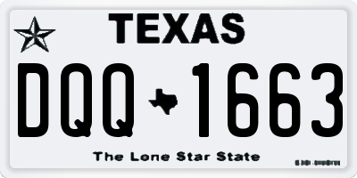 TX license plate DQQ1663