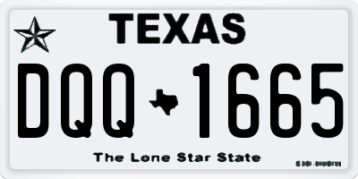 TX license plate DQQ1665