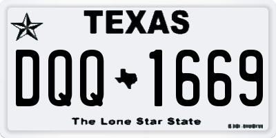 TX license plate DQQ1669