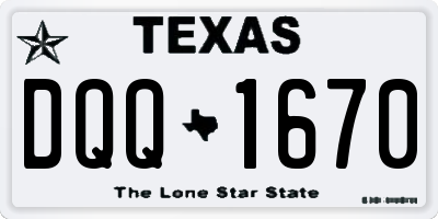 TX license plate DQQ1670