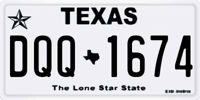 TX license plate DQQ1674