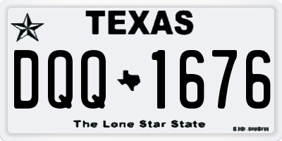 TX license plate DQQ1676